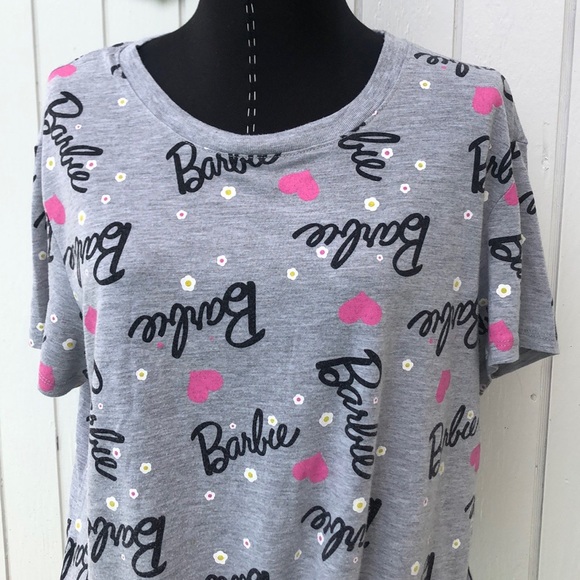 Love Tribe Barbie t-shirt logo print tie front gray tee women’s large - Picture 1 of 9